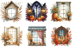 Autumn Window Clipart Bundle - CraftNest - Digital Crafting and Art