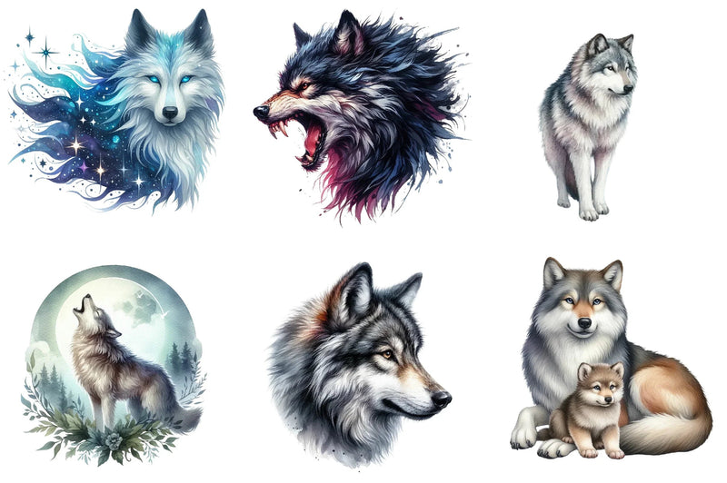 Wolf Clipart Bundle - CraftNest - Digital Crafting and Art