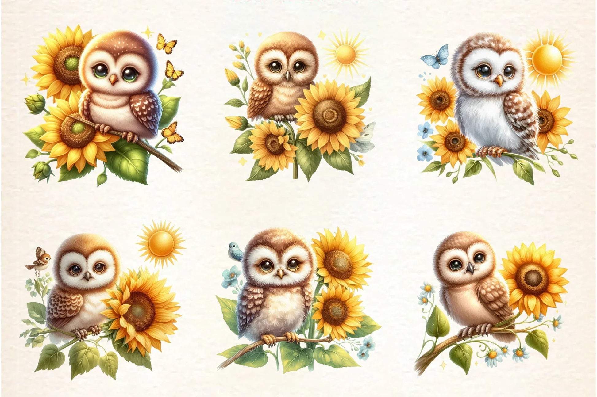 Spring Animal Sunflowers Clipart Bundle - CraftNest - Digital Crafting and Art