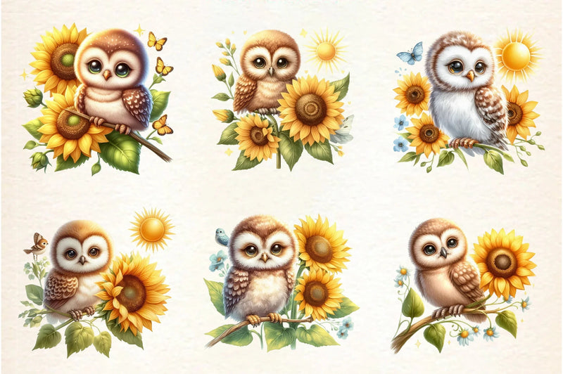Spring Animal Sunflowers Clipart Bundle - CraftNest - Digital Crafting and Art