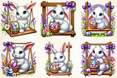 Easter Bunny Swing Clipart Bundle - CraftNest - Digital Crafting and Art