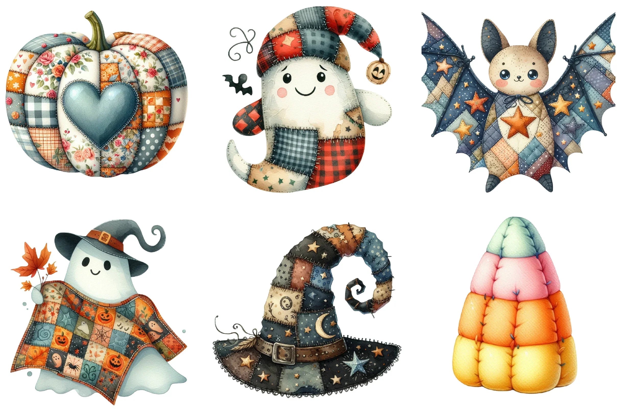 Patchwork Halloween Clipart Bundle - CraftNest - Digital Crafting and Art
