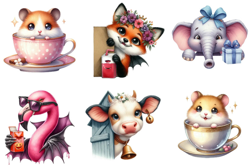 Quirky Animal Peeking Clipart Bundle - CraftNest - Digital Crafting and Art
