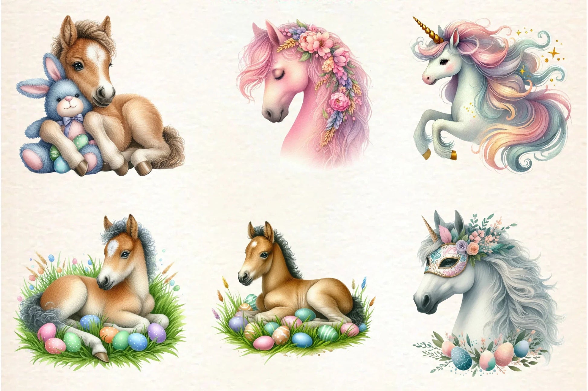 Easter Horse Clipart Bundle - CraftNest - Digital Crafting and Art
