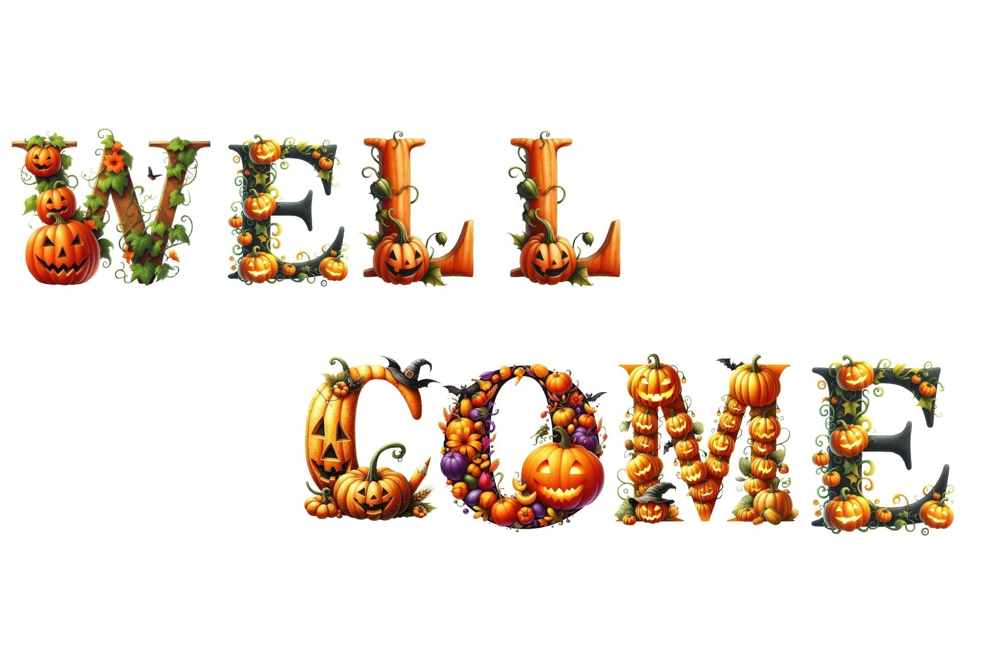 Pumpkin Alphabet Clipart Bundle - CraftNest - Digital Crafting and Art