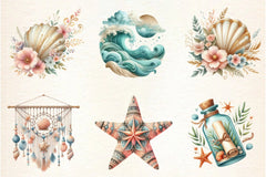 Ocean Boho Summer Clipart Bundle - CraftNest - Digital Crafting and Art