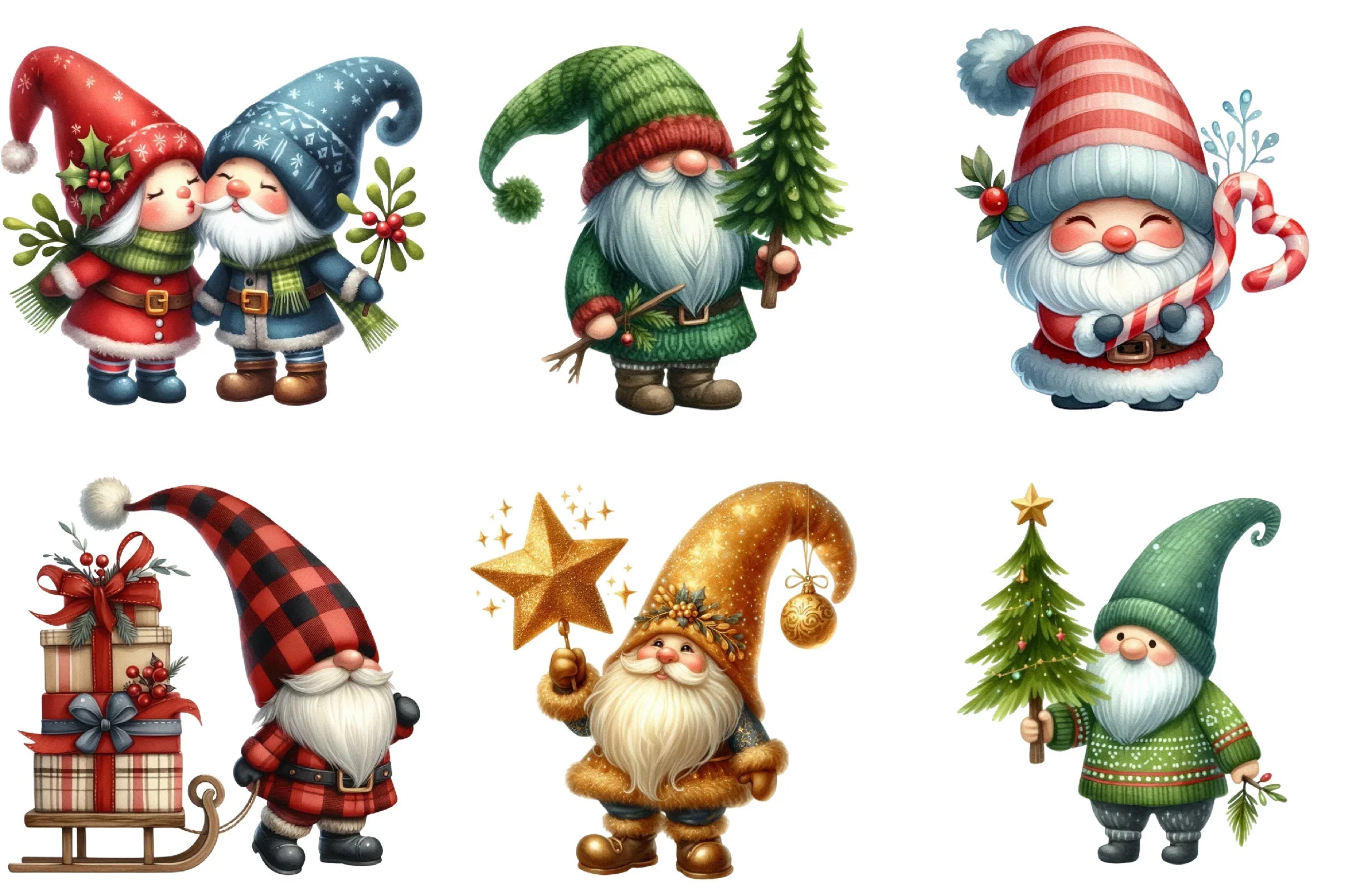 Christmas Gnome Clipart Bundle - CraftNest - Digital Crafting and Art