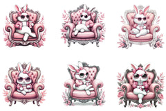 Bunny Luxurious Throne Clipart Bundle - CraftNest - Digital Crafting and Art