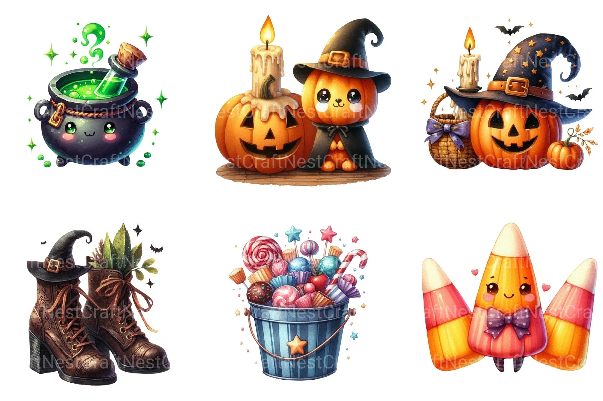 Cute Halloween Clipart Bundle09 - CraftNest - Digital Crafting and Art