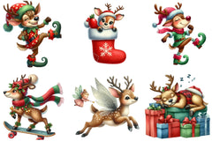 Christmas Funny Reindeer Clipart Bundle - CraftNest - Digital Crafting and Art