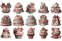 Winter Holiday Cake Clipart Bundle - CraftNest - Digital Crafting and Art