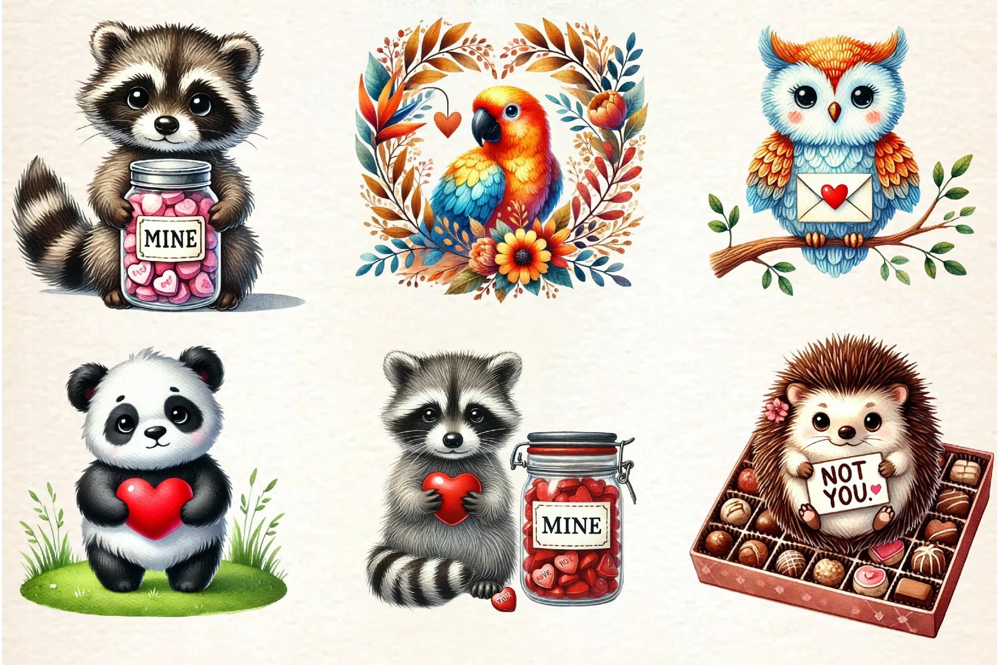 Grumpy Valentine Animal Clipart Bundle - CraftNest - Digital Crafting and Art