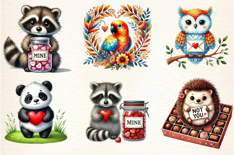 Grumpy Valentine Animal Clipart Bundle - CraftNest - Digital Crafting and Art