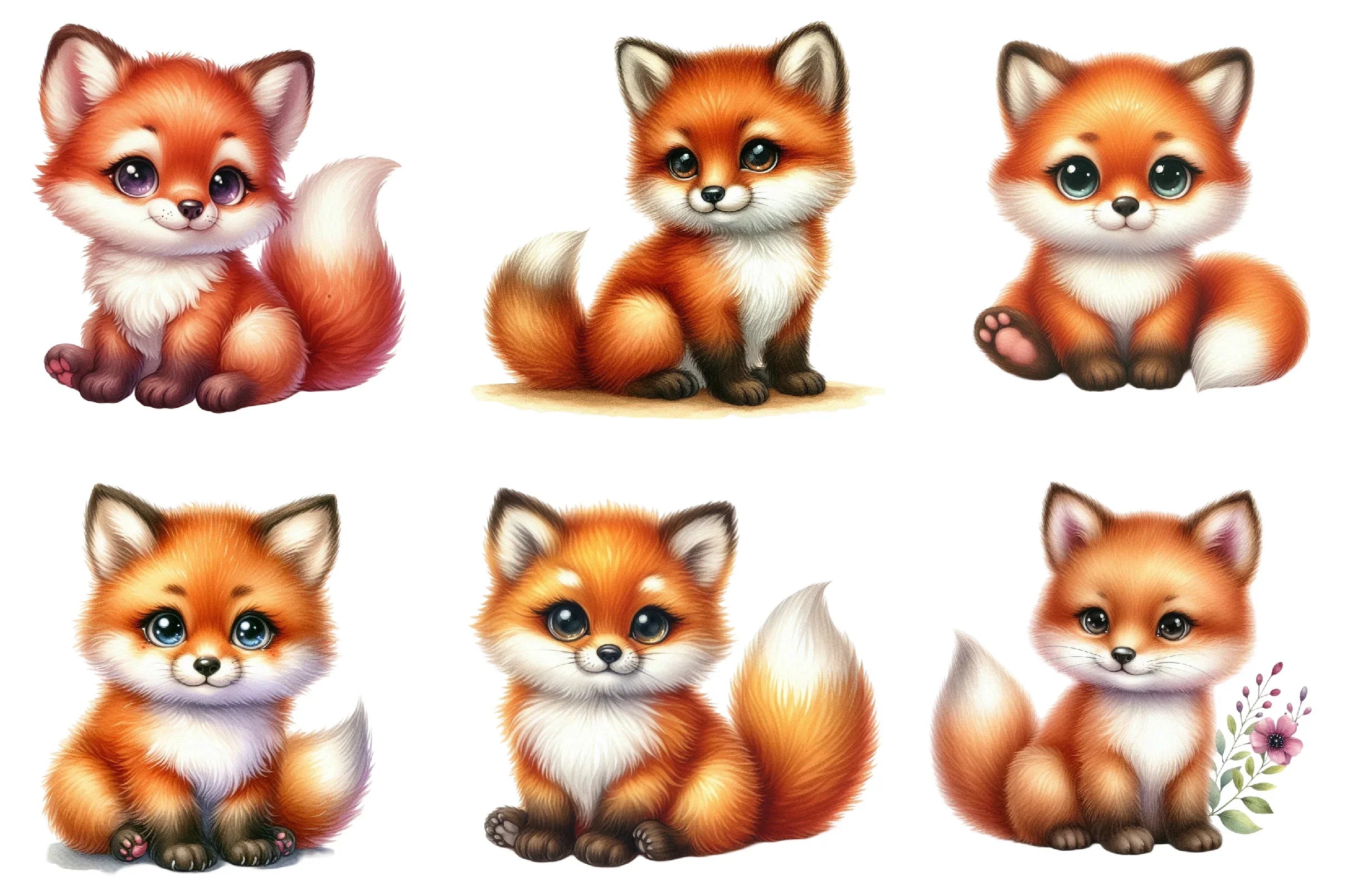 Cute Kawaii Kit Fox Clipart Bundle - CraftNest - Digital Crafting and Art
