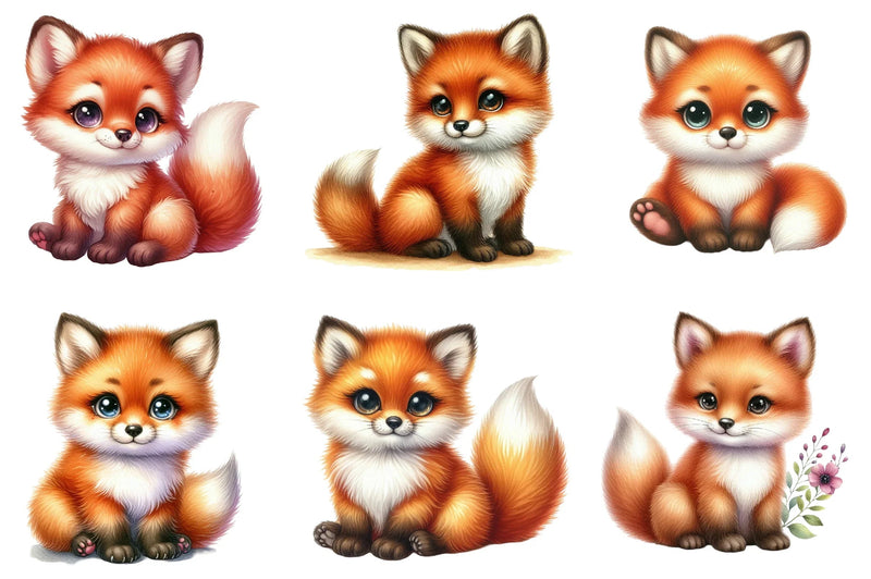 Cute Kawaii Kit Fox Clipart Bundle - CraftNest - Digital Crafting and Art