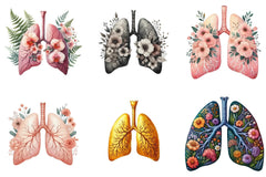 Floral Lung Clipart Bundle - CraftNest - Digital Crafting and Art