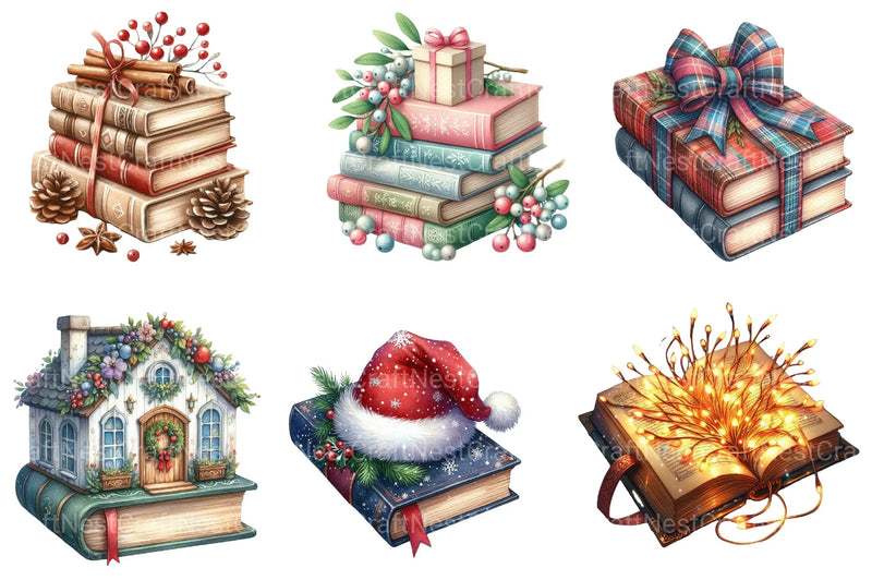 Christmas Books Clipart Bundle - CraftNest - Digital Crafting and Art