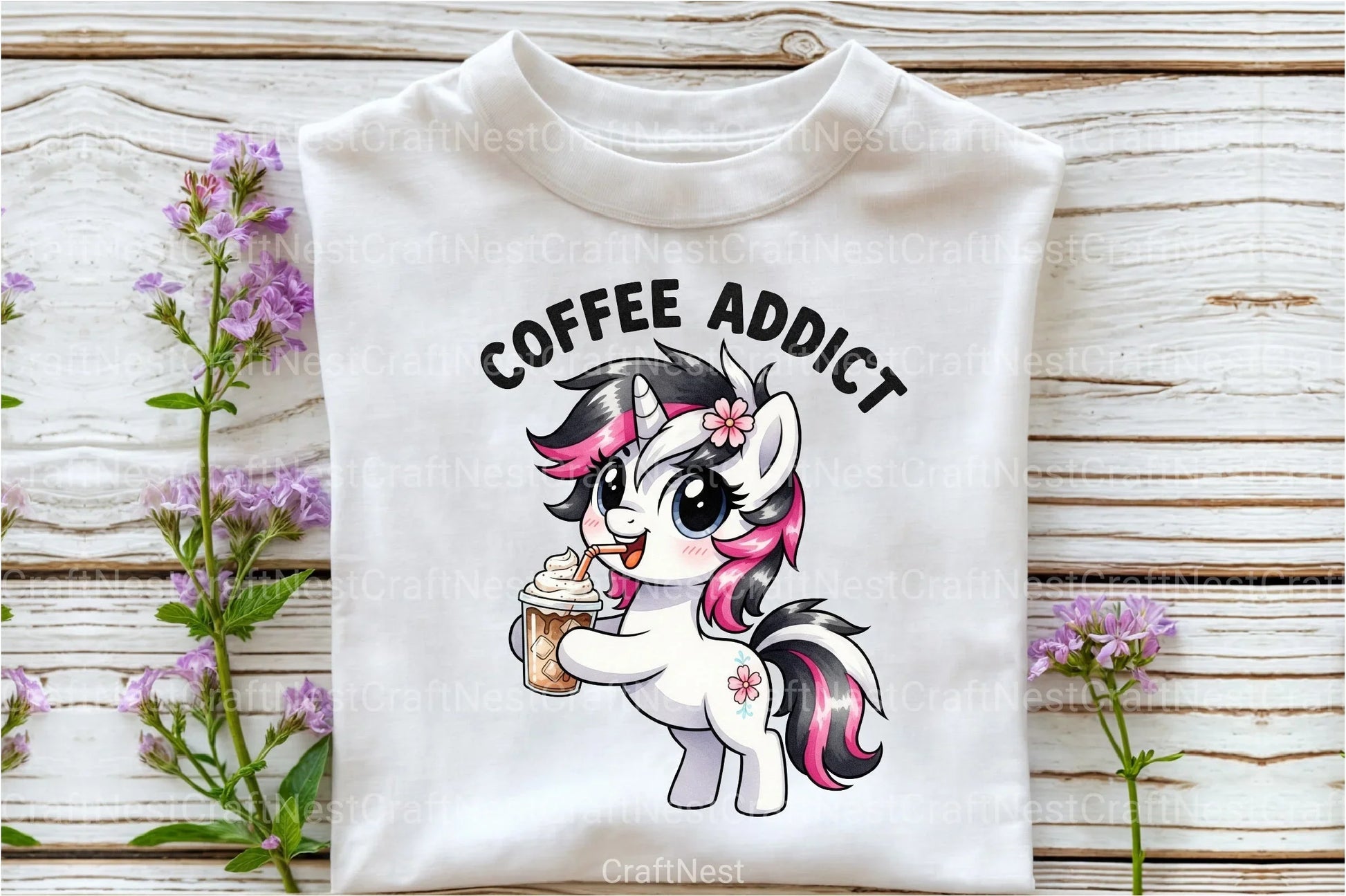 Coffee Addict Cute Horse Clipart Bundle - CraftNest - Digital Crafting and Art