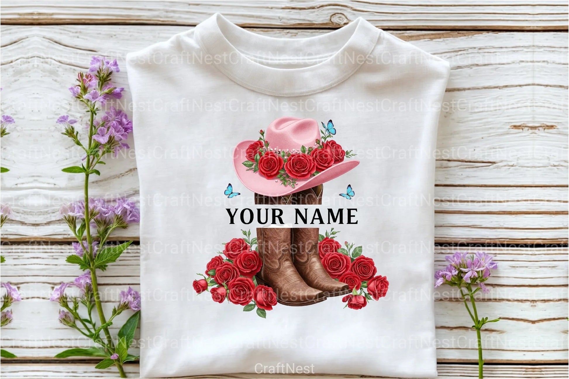 Pink Cowgirl Hat & Boots Monogram Clipart Bundle - CraftNest - Digital Crafting and Art