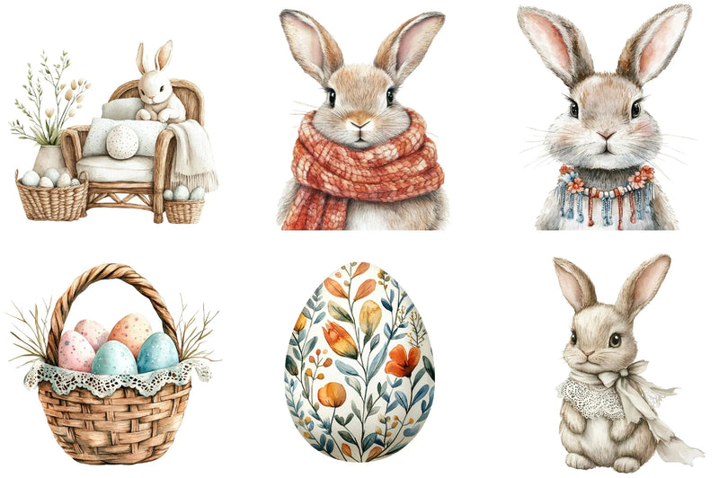 Boho Easter Clipart Bundle - CraftNest - Digital Crafting and Art