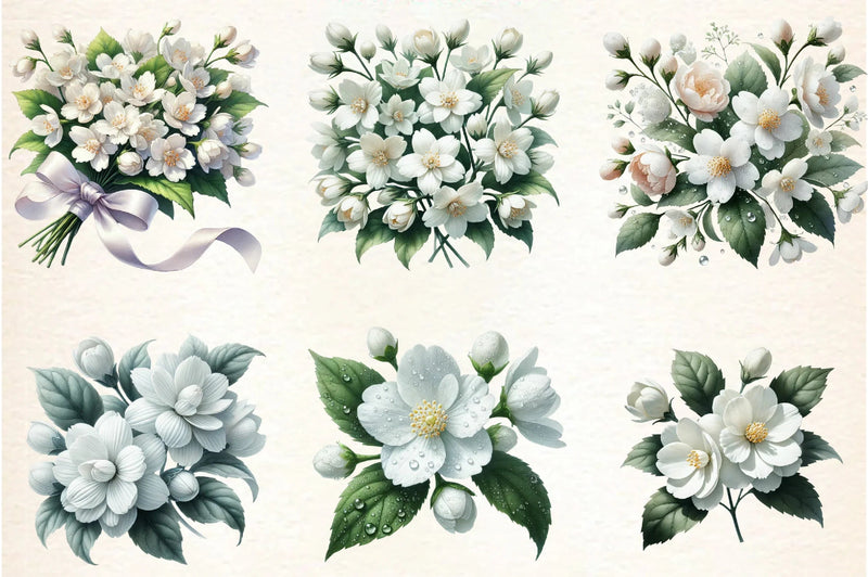 Spring Jasmine Flower Clipart Bundle - CraftNest - Digital Crafting and Art