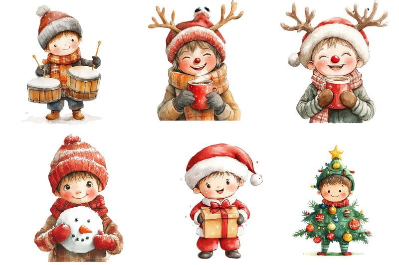 Christmas Boys Clipart Bundle - CraftNest - Digital Crafting and Art