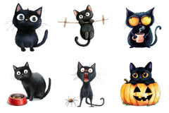Funny Black Cat Clipart Bundle - CraftNest - Digital Crafting and Art