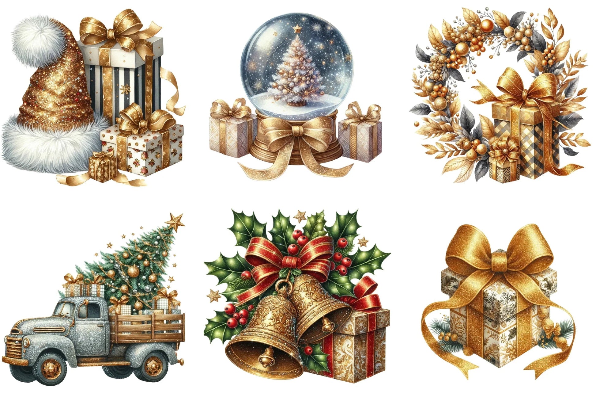 Glitter Christmas Clipart Bundle - CraftNest - Digital Crafting and Art