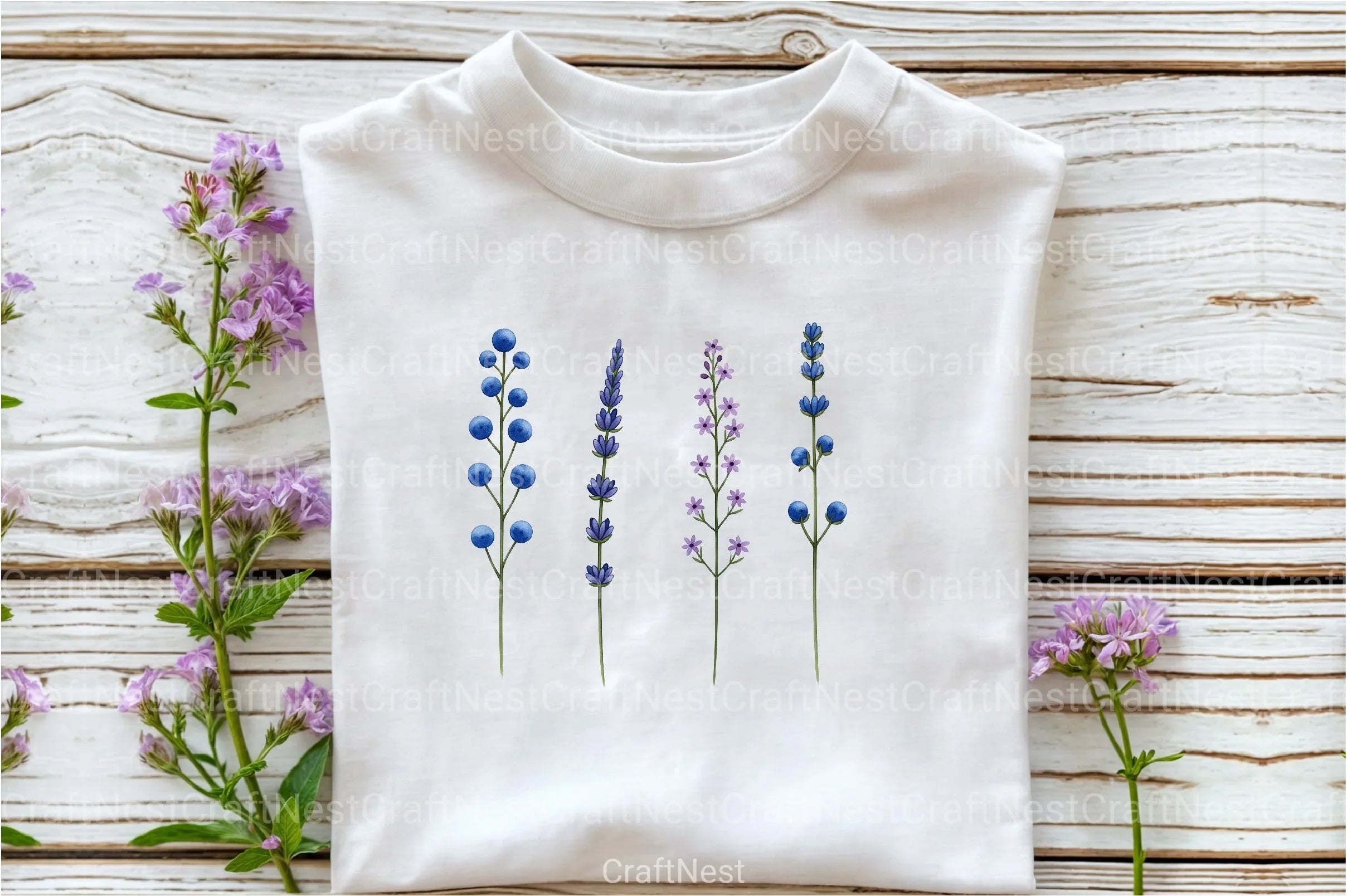 Wildflowers Brushstroke Clipart Bundle 3 - CraftNest - Digital Crafting and Art