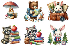 Woodland Animal Student Clipart Bundle - CraftNest - Digital Crafting and Art
