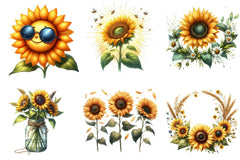 Summer Sunflower Clipart Bundle - CraftNest - Digital Crafting and Art
