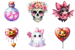 Charm Pink Halloween Clipart Bundle - CraftNest - Digital Crafting and Art
