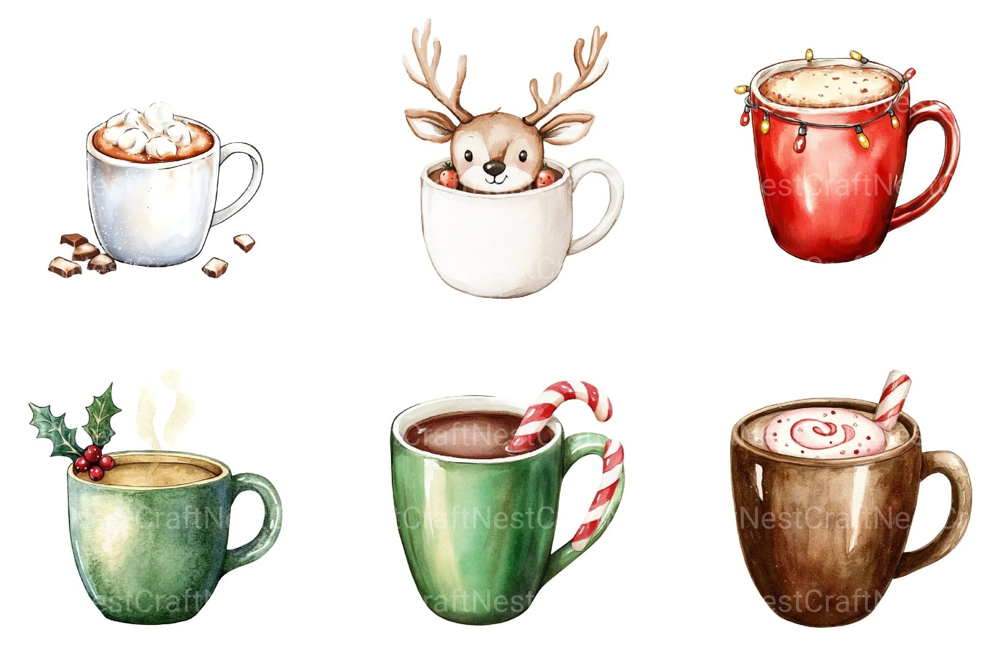 Christmas Hot Cocoa & Coffee Clipart Bundle - CraftNest - Digital Crafting and Art