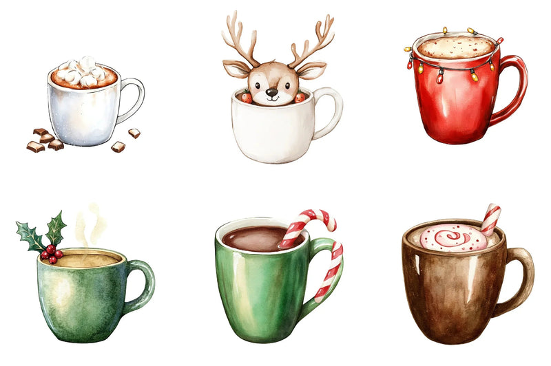 Christmas Hot Cocoa & Coffee Mugs Wrap Bundle - CraftNest - Digital Crafting and Art