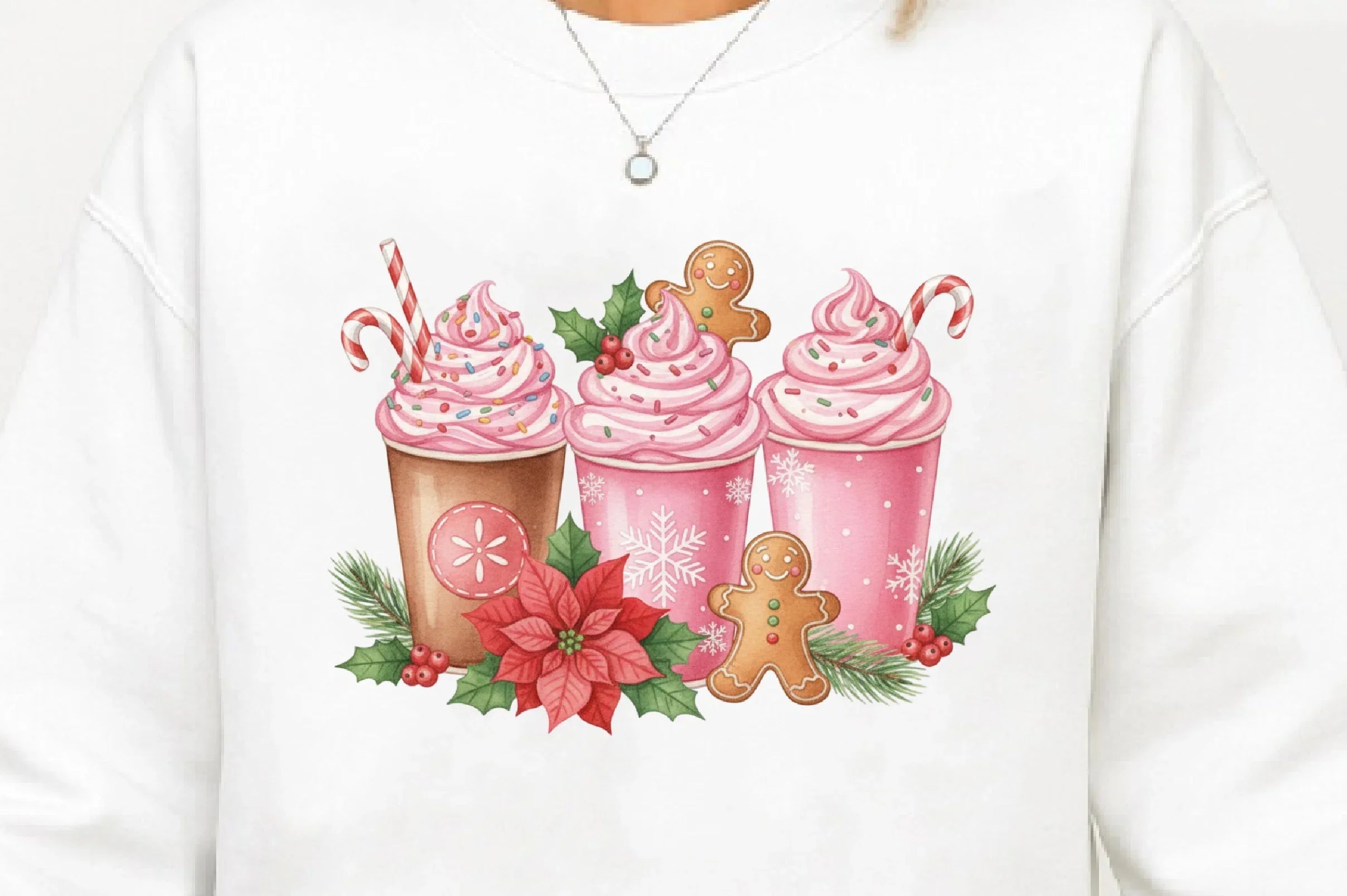Pink Gingerbread Coffee Christmas Clipart Bundle - CraftNest - Digital Crafting and Art