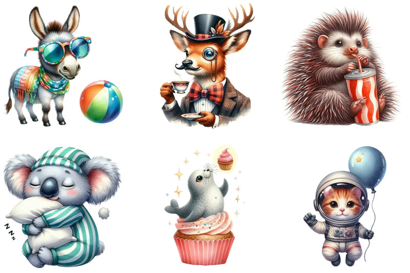 Quirky Animals Clipart Bundle - CraftNest - Digital Crafting and Art