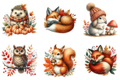 Autumn Fall Animals Clipart Bundle - CraftNest - Digital Crafting and Art