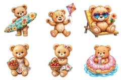 Summer Teddy Bear Clipart Bundle - CraftNest - Digital Crafting and Art