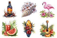 Hawaiian Summer Clipart Bundle - CraftNest - Digital Crafting and Art