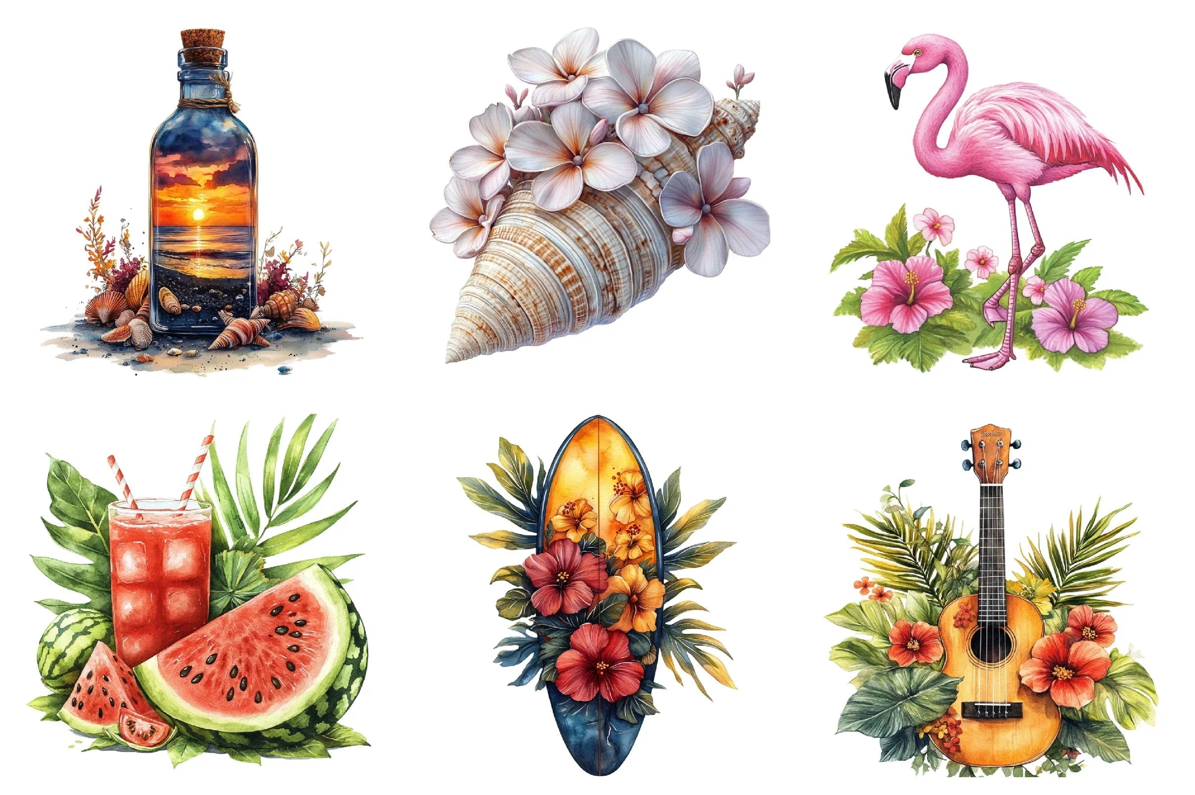 Hawaiian Summer Clipart Bundle - CraftNest - Digital Crafting and Art