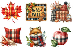 Plaid Autumn Clipart Bundle - CraftNest - Digital Crafting and Art