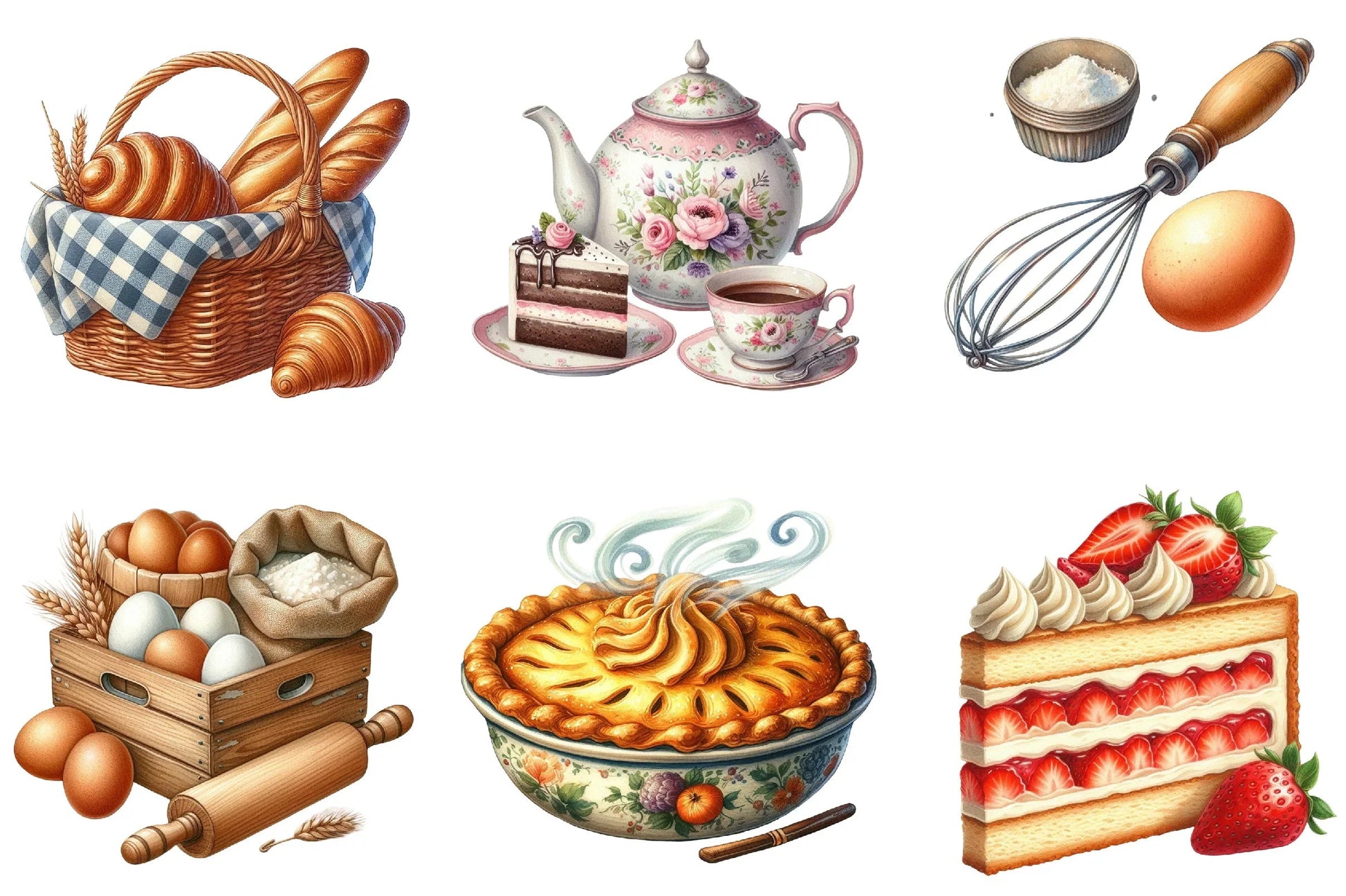 Vintage Baking Clipart Bundle - CraftNest - Digital Crafting and Art