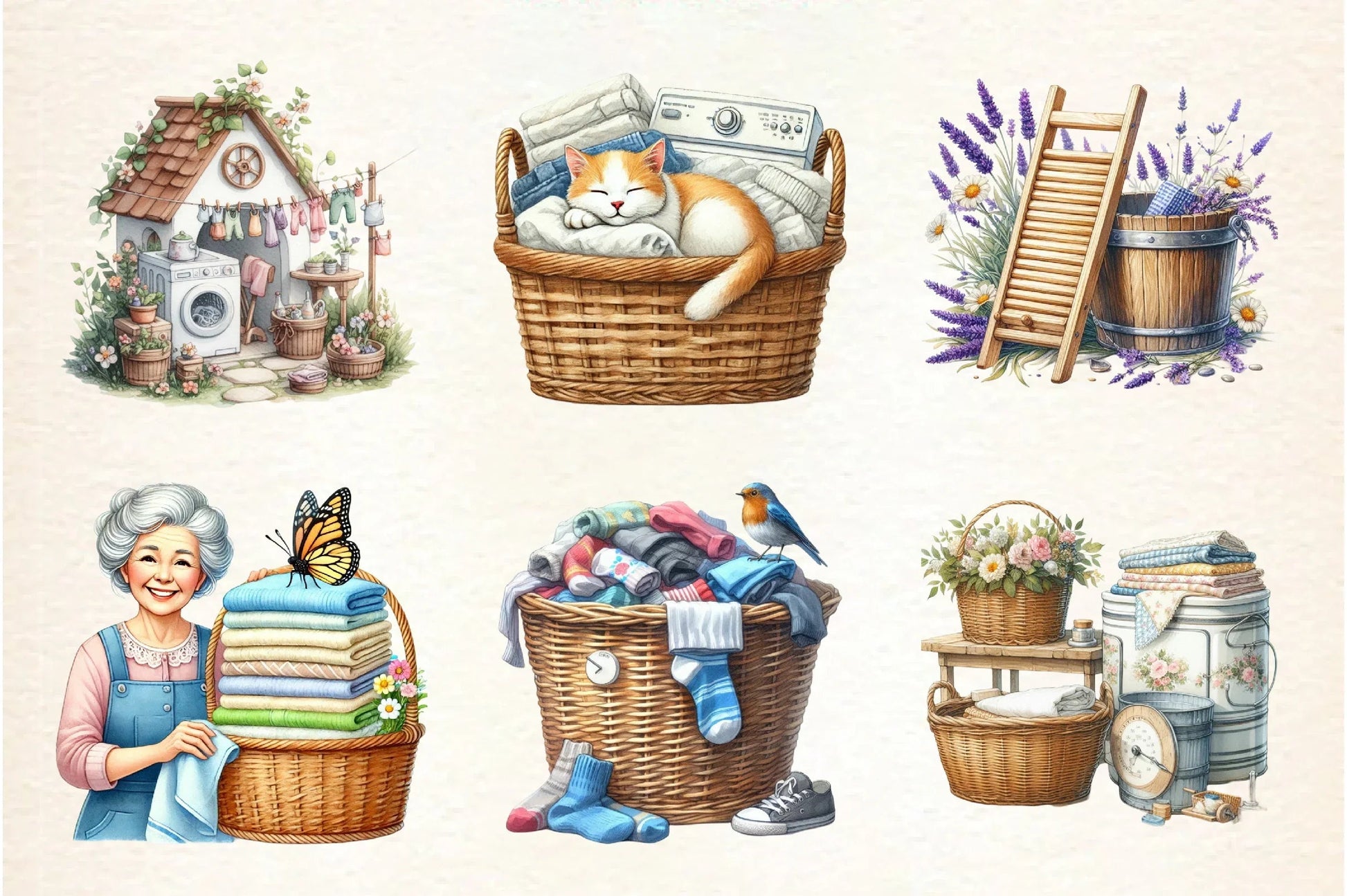 Spring Laundry Clipart Bundle - CraftNest - Digital Crafting and Art