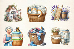 Spring Laundry Clipart Bundle - CraftNest - Digital Crafting and Art