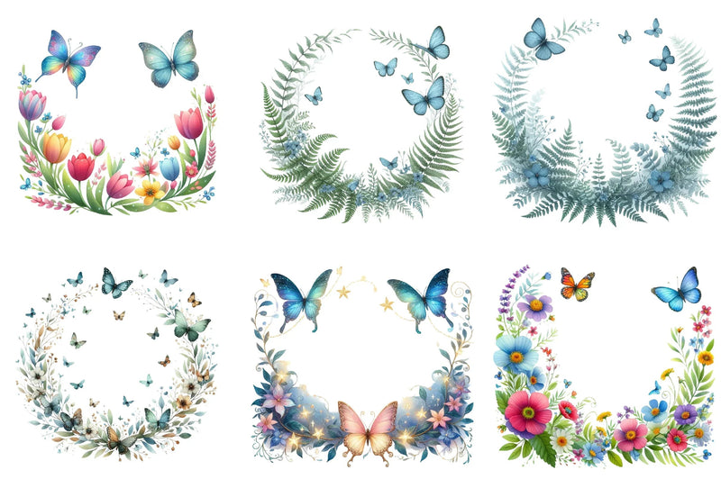 Spring Butterfly Border Clipart Bundle - CraftNest - Digital Crafting and Art