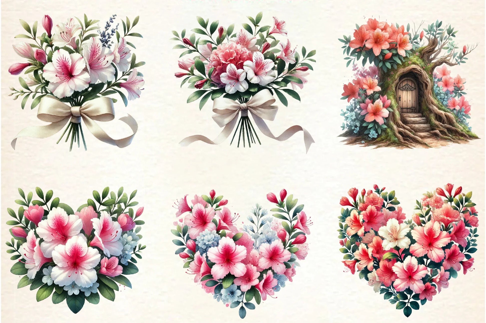 Spring Azalea Flower Clipart Bundle - CraftNest - Digital Crafting and Art
