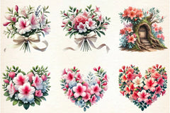 Spring Azalea Flower Clipart Bundle - CraftNest - Digital Crafting and Art