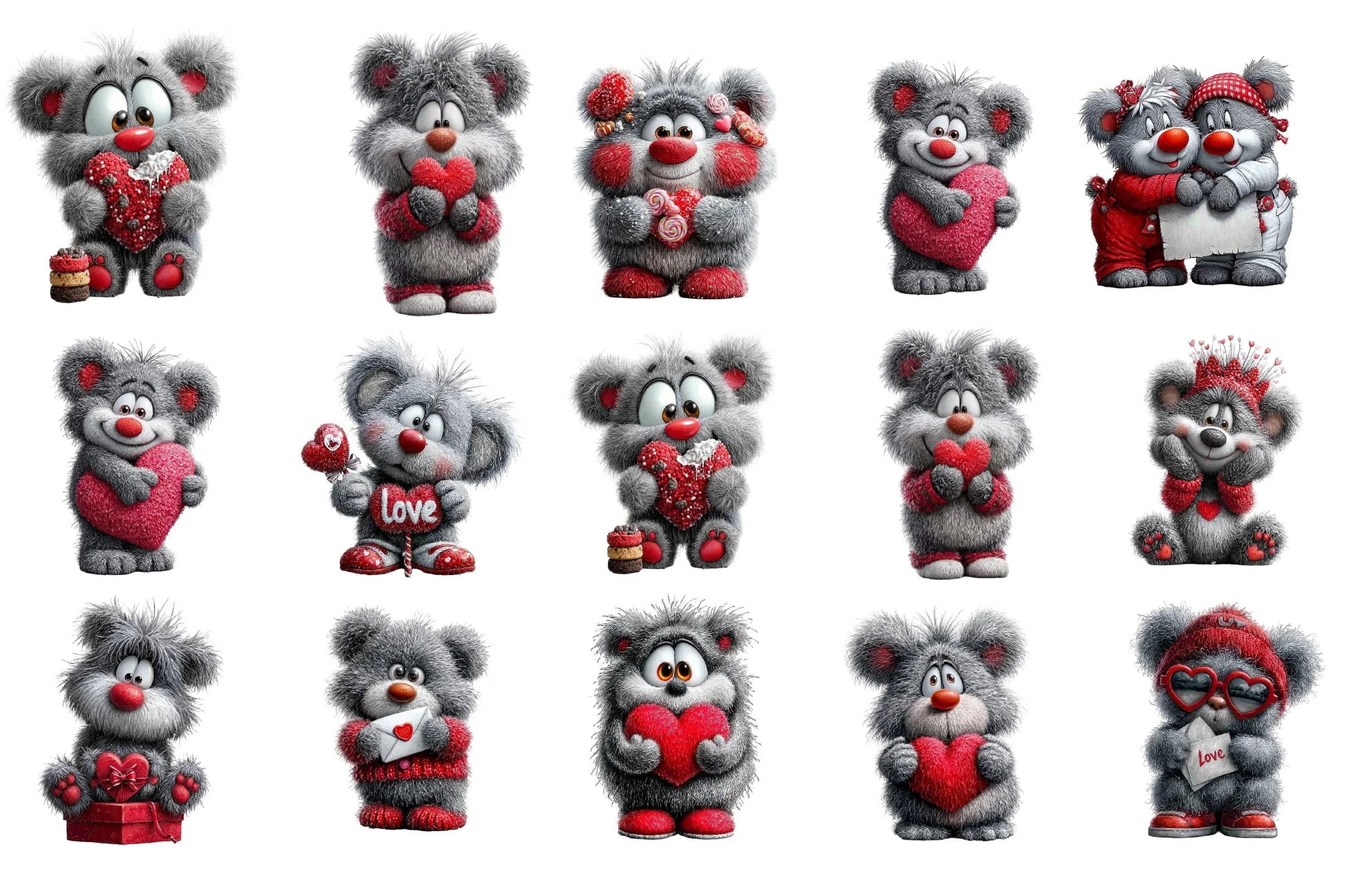 Valentine Bear Clipart Bundle - CraftNest - Digital Crafting and Art
