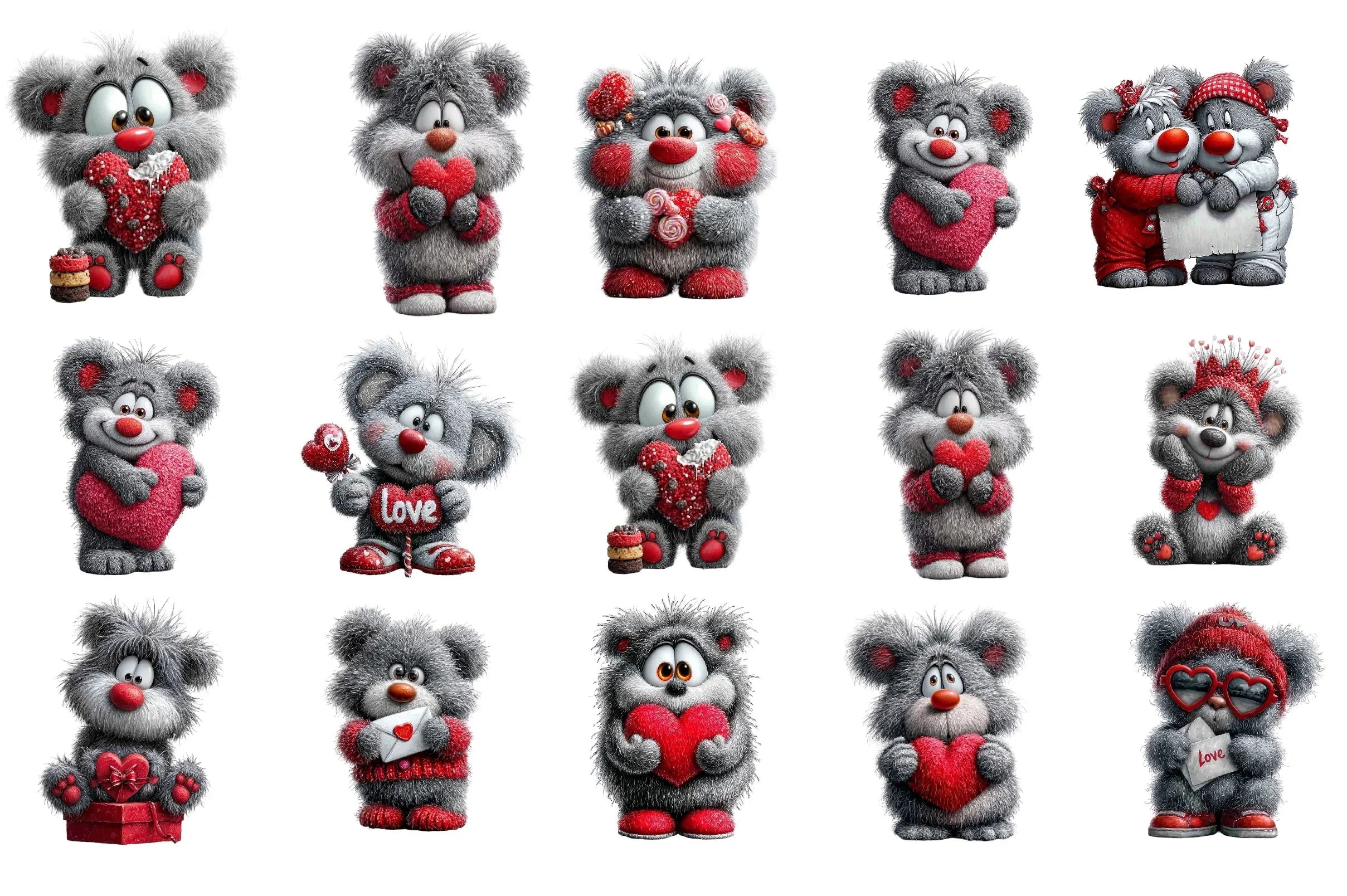 Valentine Bear Clipart Bundle - CraftNest - Digital Crafting and Art