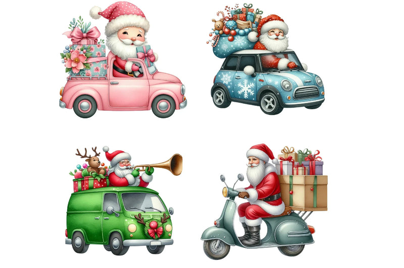 Driver Santa Clipart Bundle - CraftNest - Digital Crafting and Art